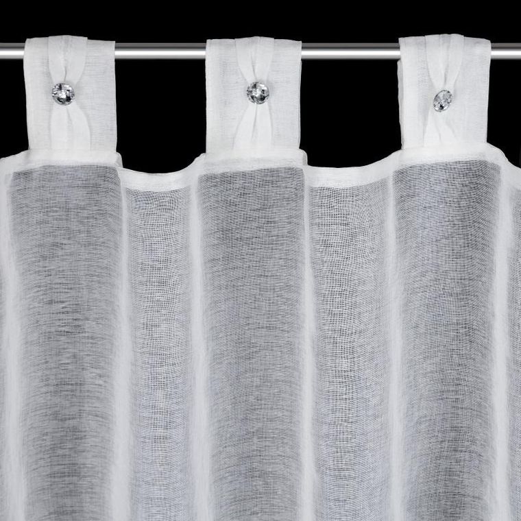 Eurofirany, firana gotowa, Sevilla, na szelkach, 150-60 cm, biały