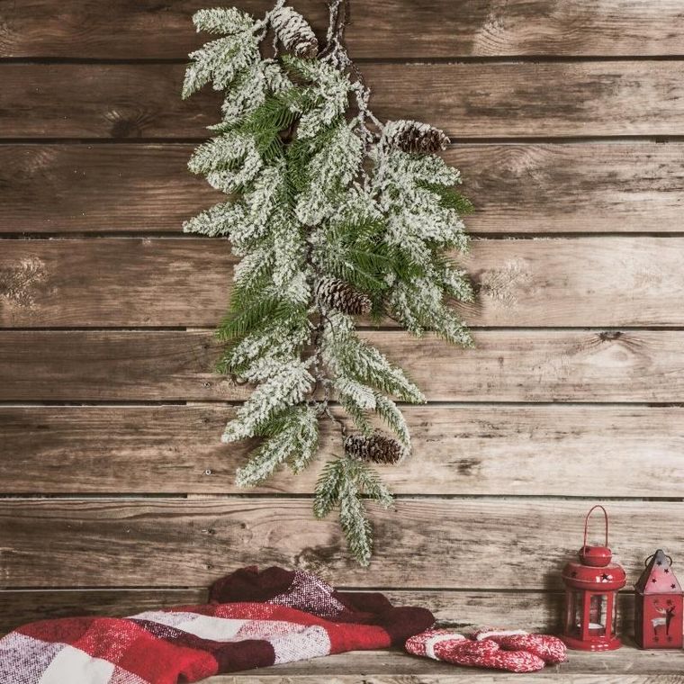 Eurofirany, gałązka świąteczna dekoracyjna, 88-48 cm, zielony