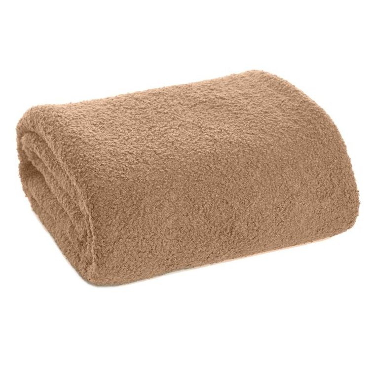 Eurofirany, koc bukla, 170-210 cm, beżowy