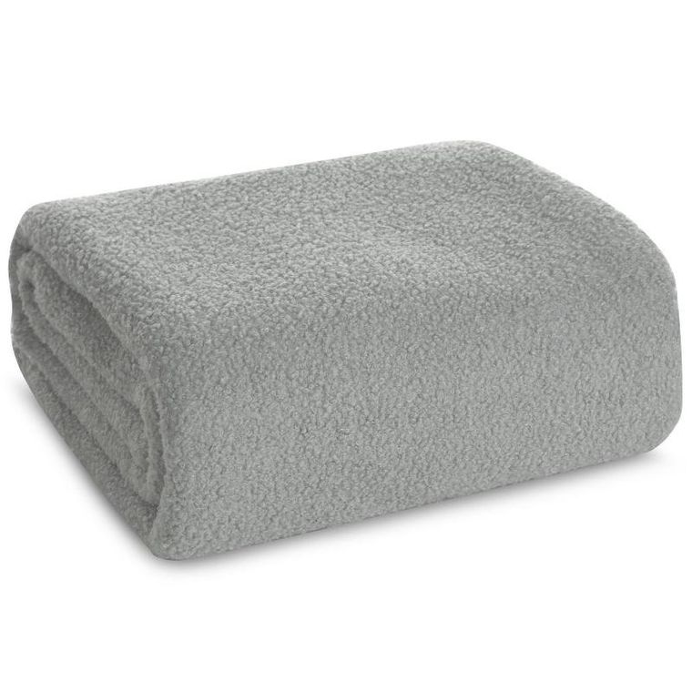 Eurofirany, koc bukla, 200-220 cm, srebrny