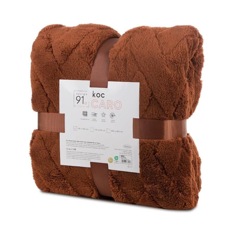 Eurofirany, koc d91, Caro, 150-200 cm, ceglasty