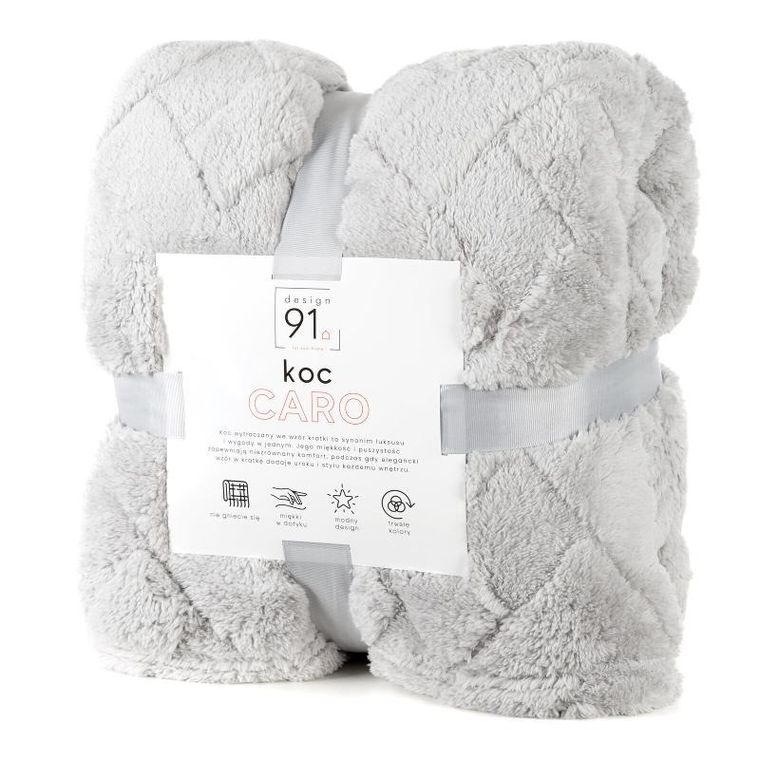 Eurofirany, koc d91 Caro, 170-210 cm, srebrny