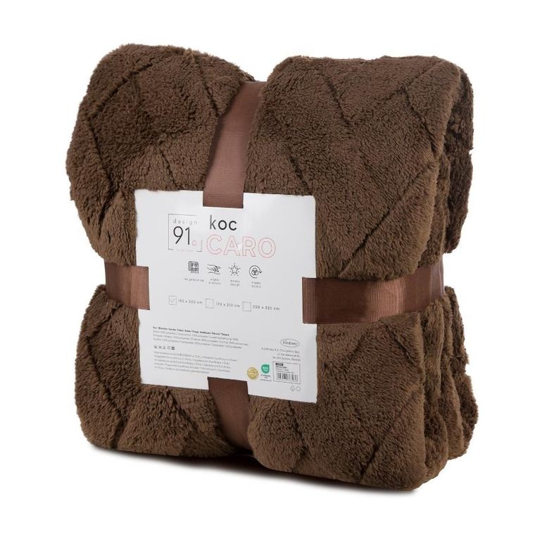 Eurofirany, koc d91, Caro, 200-220 cm, ciemnobrązowy