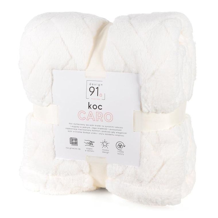 Eurofirany, koc d91 Caro, 200-220 cm, kremowy