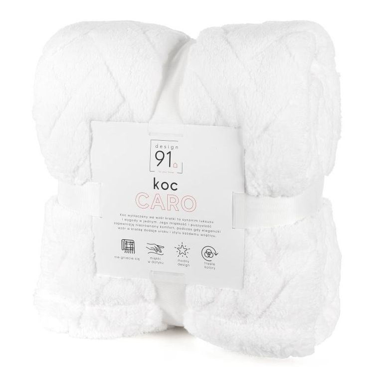 Eurofirany, koc d91 Caro, 70-160 cm, biały