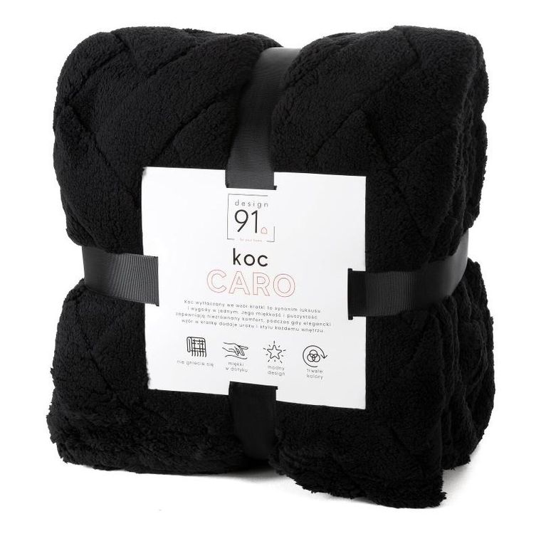 Eurofirany, koc d91 Caro, 70-160 cm, czarny