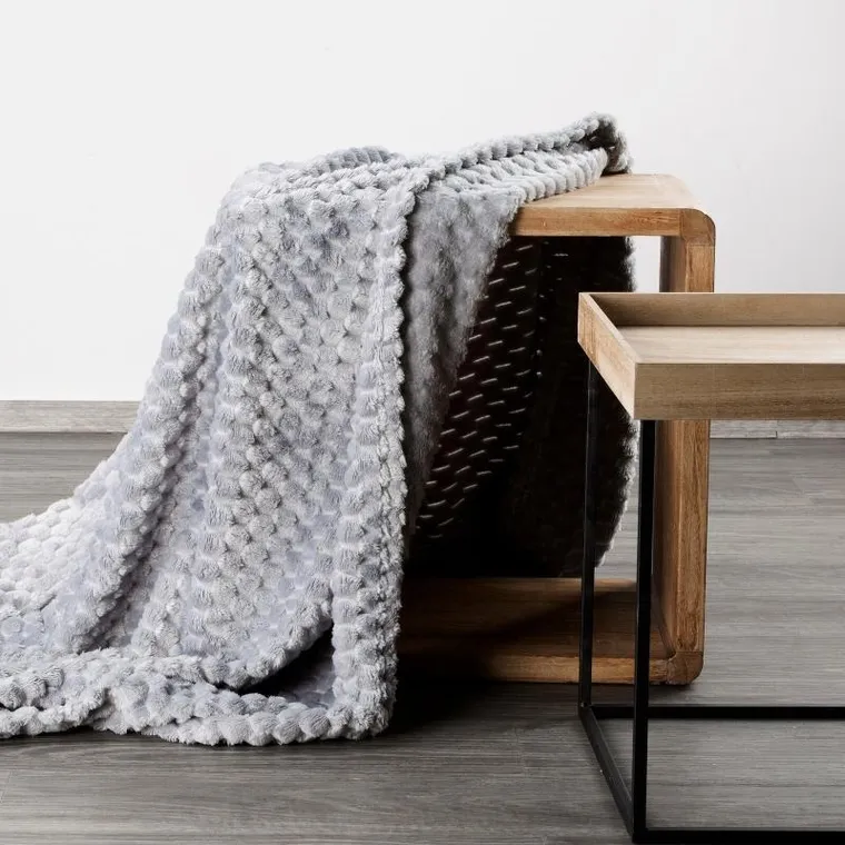 Eurofirany, koc d91 Cindy6, srebrny, 170-210 cm