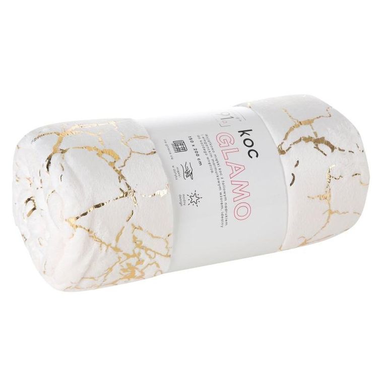 Eurofirany, koc d91 glamo, 200-150 cm, kremowy