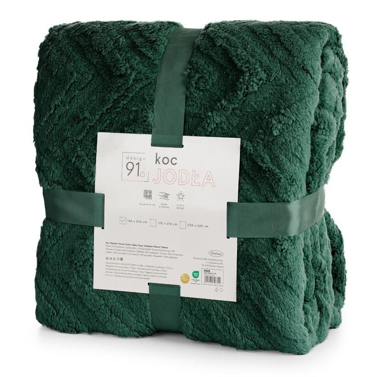 Eurofirany, koc d91 jodła, 150-200 cm, ciemnozielony