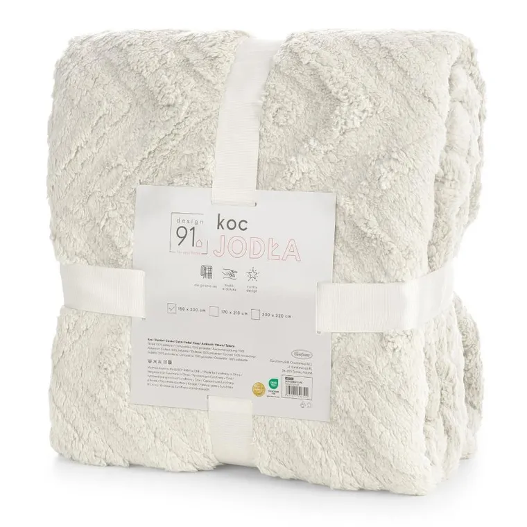 Eurofirany, koc d91 jodła, 150-200 cm, kremowy