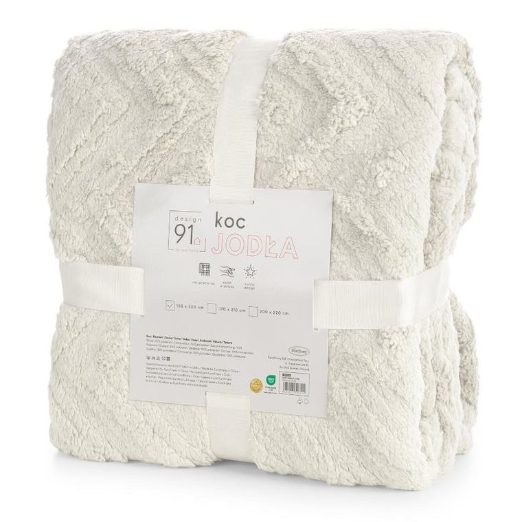 Eurofirany, koc d91 jodła, 170-210 cm, kremowy