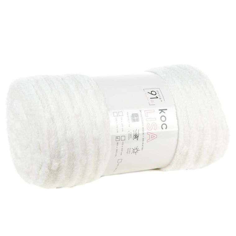 Eurofirany, koc d91, Lisa, 70-160 cm, biały