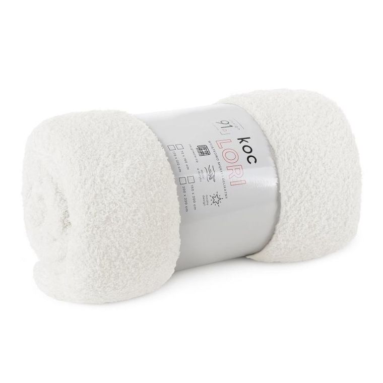 Eurofirany, koc d91, Lori, 200-220 cm, biały