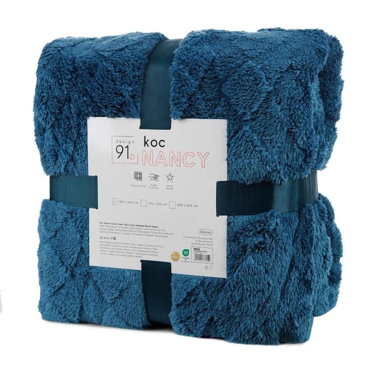 Eurofirany, koc d91, Nancy, 200-220 cm, granatowy