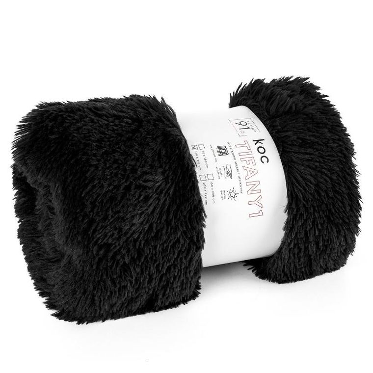 Eurofirany, koc d91 Tifany 1, czarny, 150-200 cm