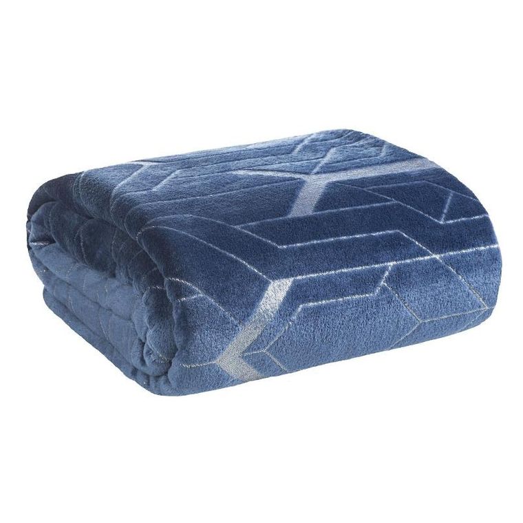 Eurofirany, koc Ginko, 150-200 cm, niebieski