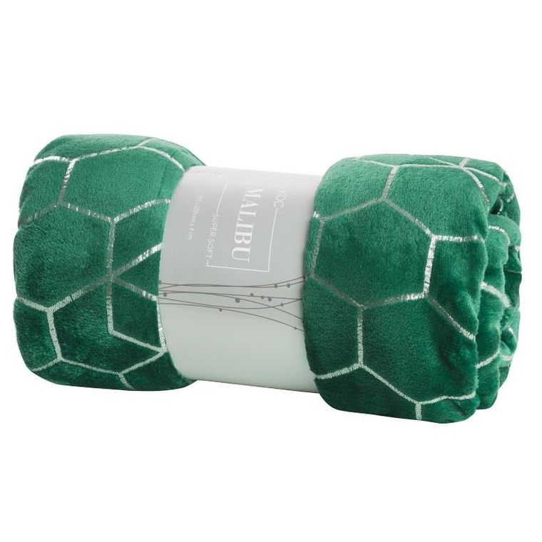 Eurofirany, koc Malibu, 150-200 cm, ciemnozielony