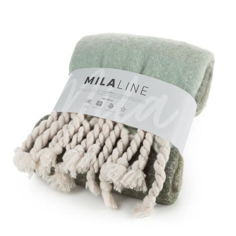 Eurofirany, koc moher, 130-170 cm, zielony