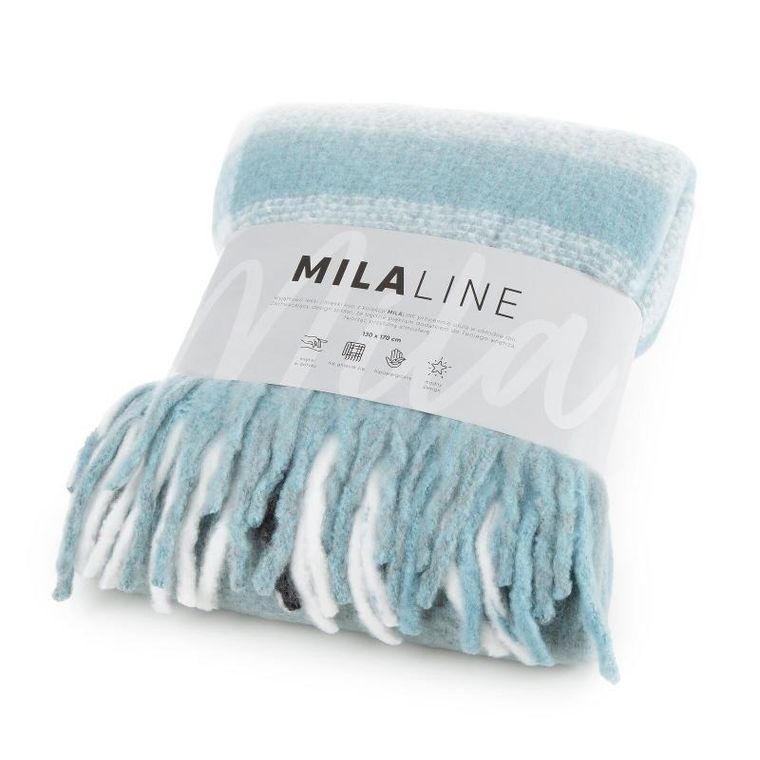 Eurofirany, koc moher, 5, 130-170 cm, niebieski