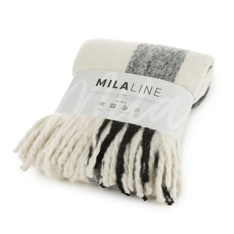 Eurofirany, koc moher, 7, 130-170 cm, czarny