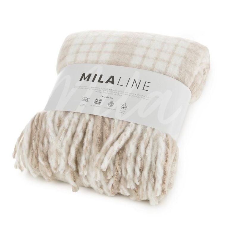 Eurofirany, koc moher, 8, 130-170 cm, beżowy