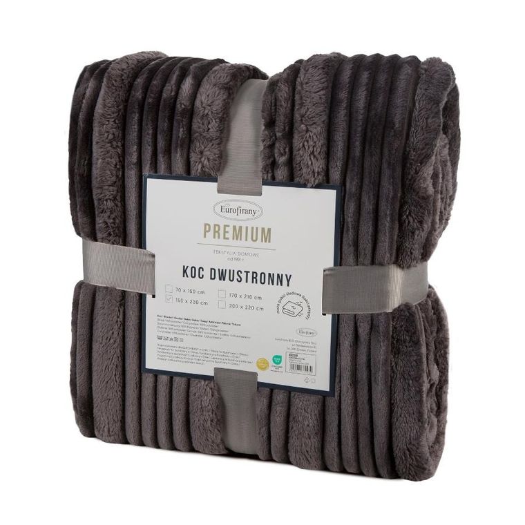 Eurofirany, koc Nina, 150-200 cm, stalowy