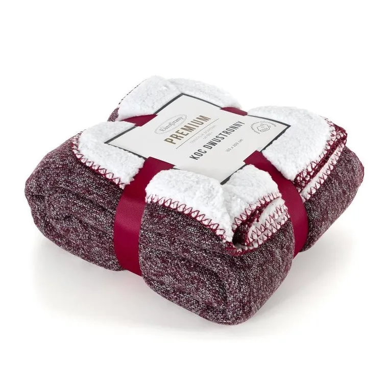 Eurofirany, koc panda, 150-200 cm, bordowy