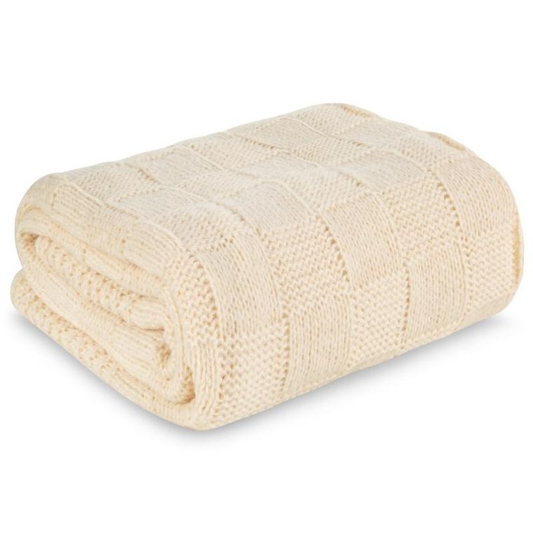 Eurofirany, koc pled, 130-170 cm, beżowy