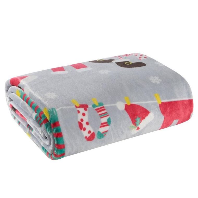 Eurofirany, koc świąteczny, 150-200 cm, szary