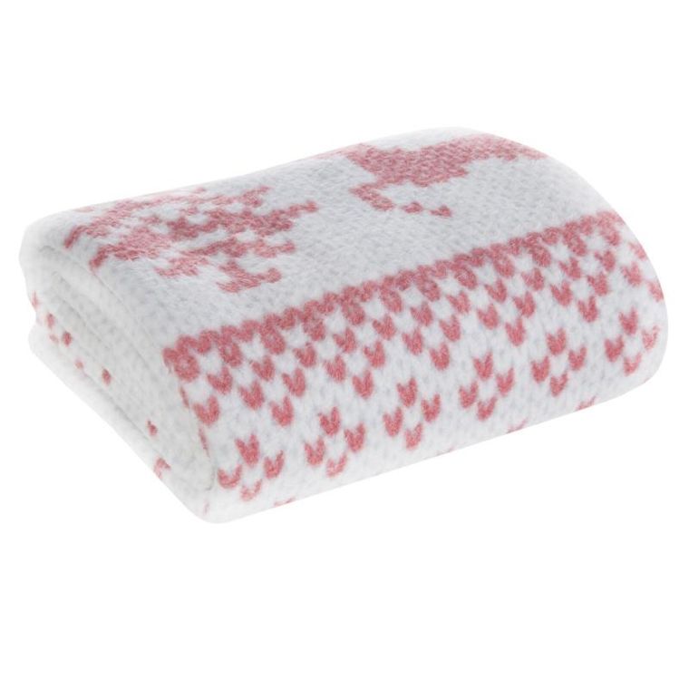 Eurofirany, koc świąteczny, Noel, 200-220 cm, biały