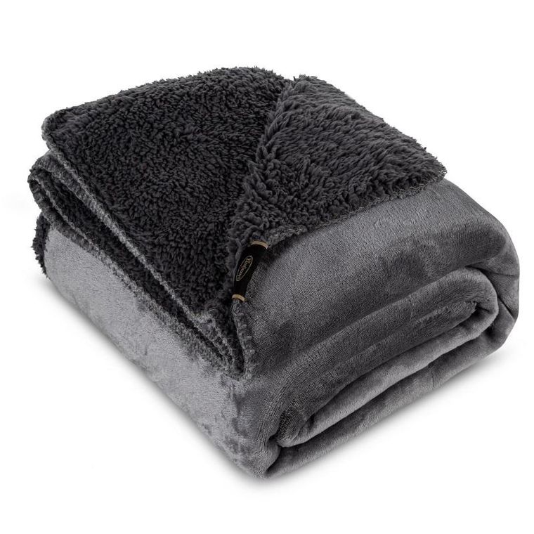 Eurofirany, koc Tedy, stalowy, 200-220 cm