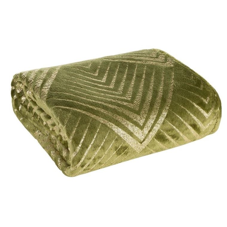 Eurofirany, koc Victoria, 150-200 cm, oliwkowy