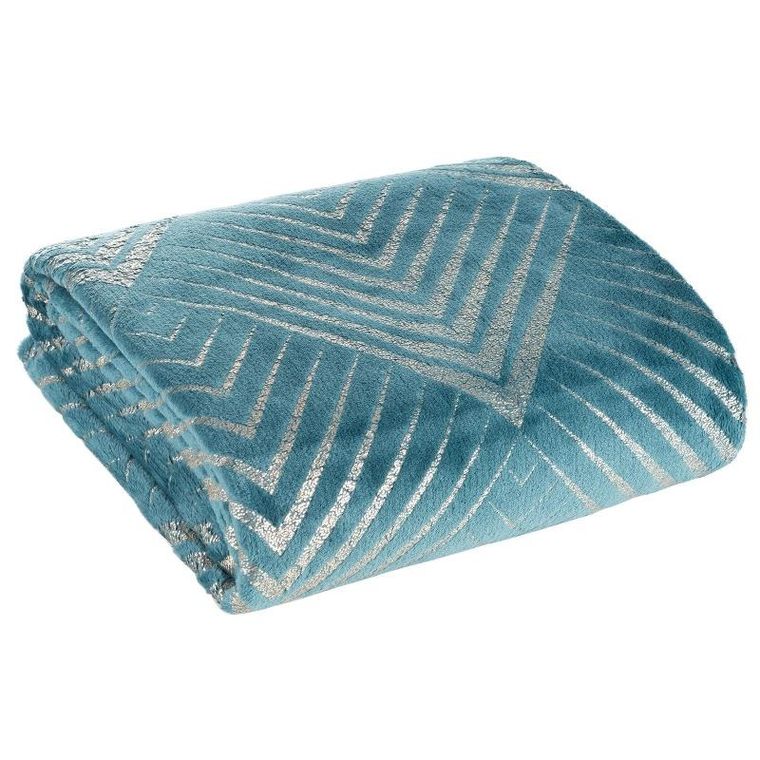 Eurofirany, koc Victoria, 150-200 cm, turkusowy