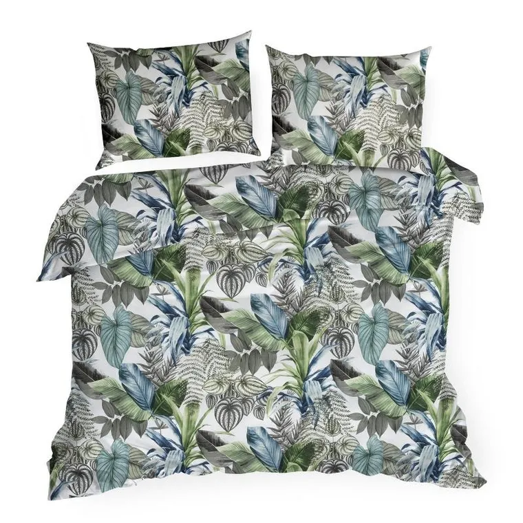 Eurofirany, komplet pościeli bawełnianej, Davos, 160-200 cm, zielony