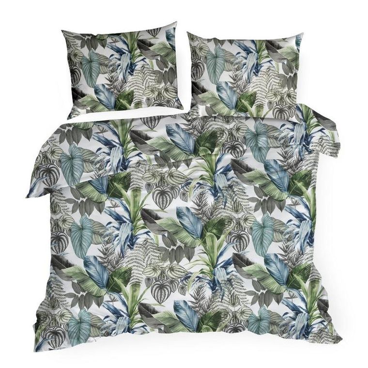 Eurofirany, komplet pościeli bawełnianej,, Davos, 220-200 cm, zielony