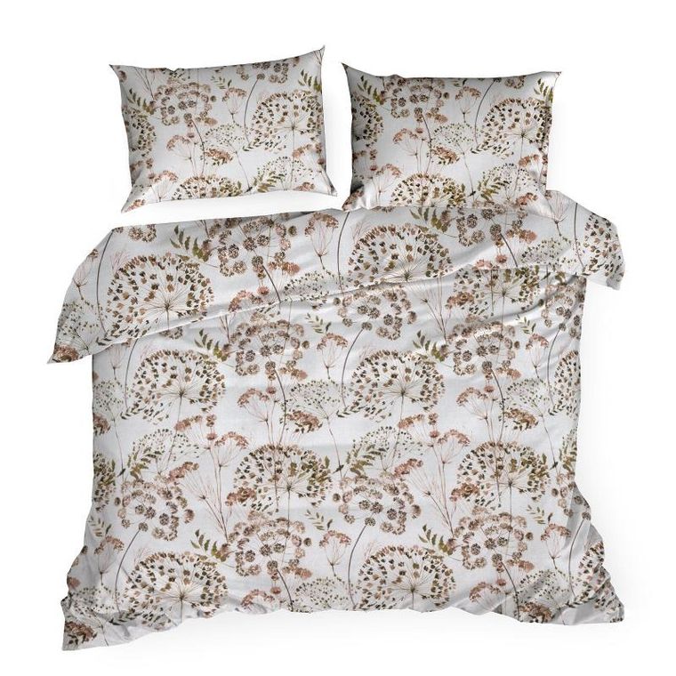 Eurofirany, komplet pościeli bawełnianej, Julita, 220-200 cm, naturalny