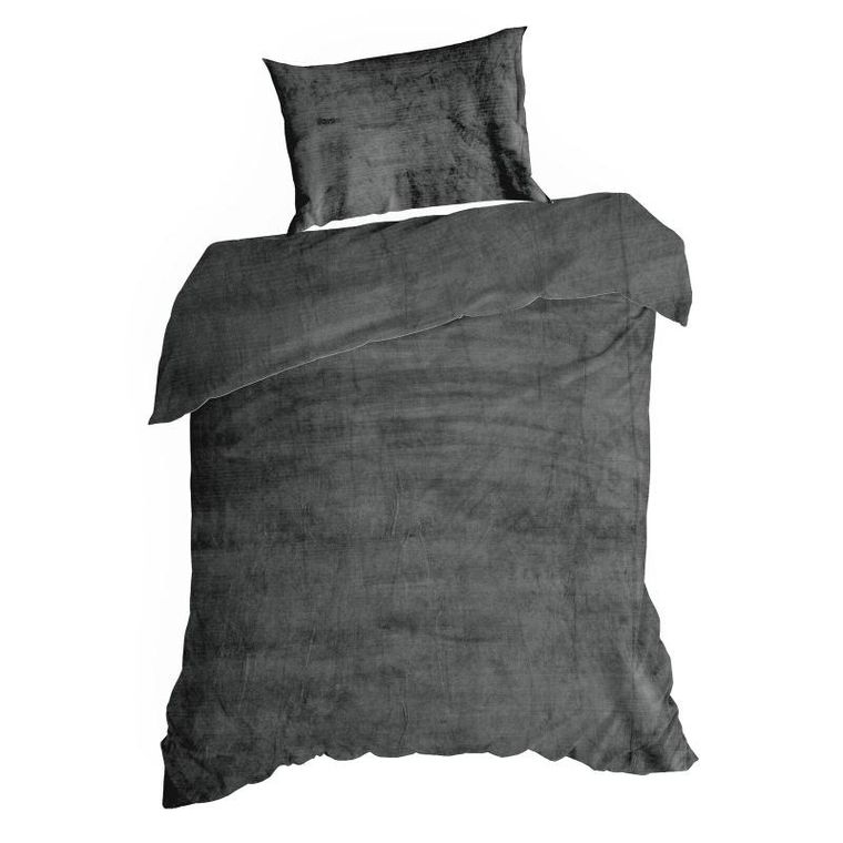 Eurofirany, komplet pościeli flano, 220-200 cm, stalowy