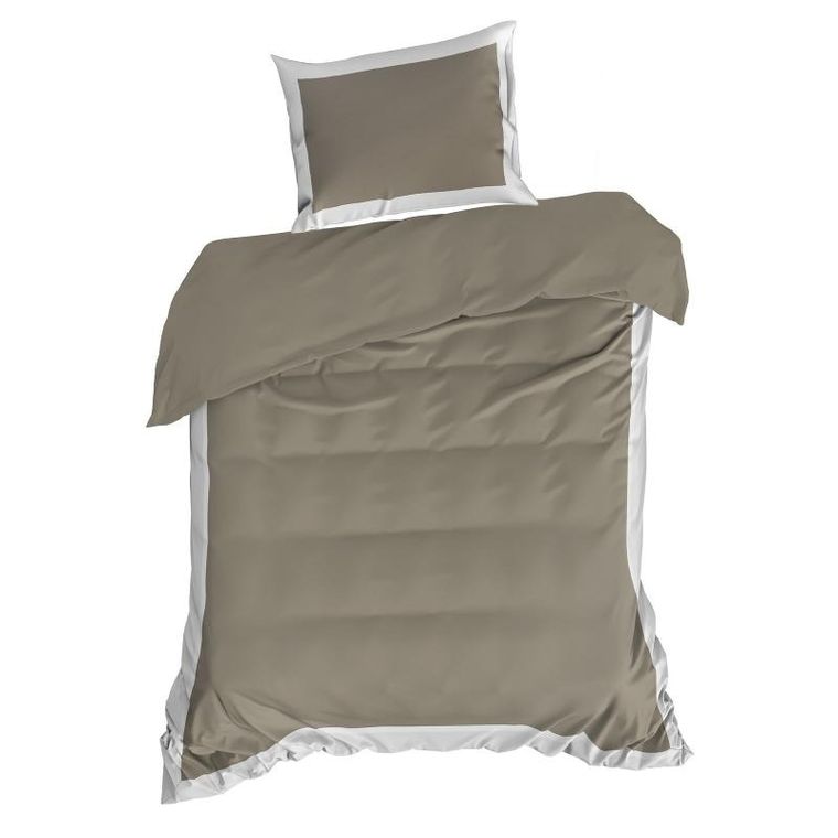 Eurofirany, komplet pościeli, Laura, 160-200 cm, ciemnobeżowy