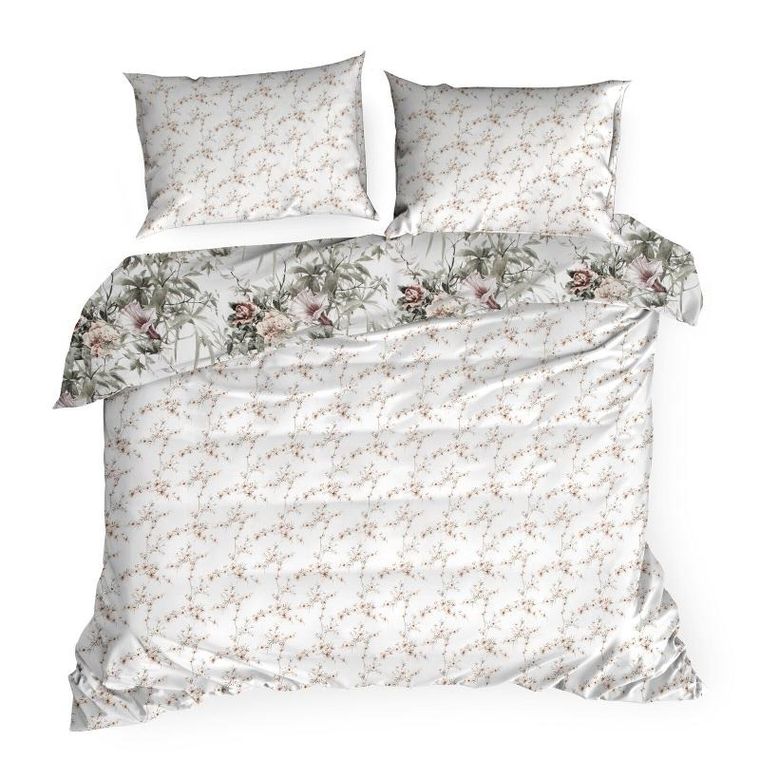 Eurofirany, komplet pościeli satynowej, Nika, 220-200 cm, biały