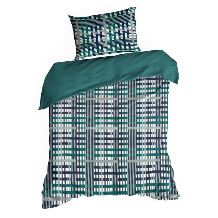 Eurofirany, komplet pościeli satynowej, Nika, 220-200 cm, ciemnoturkusowy