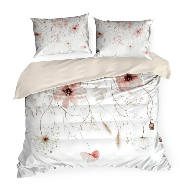 Eurofirany, komplet pościeli satynowej premium, 160-200 cm, biały