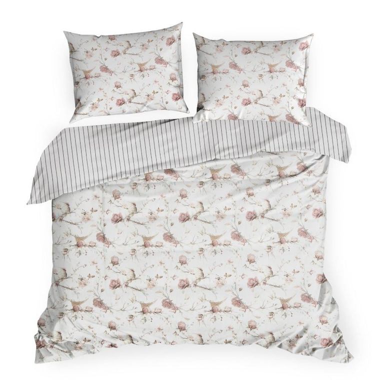 Eurofirany, komplet pościeli satynowej, Raya, 140-200 cm, biały