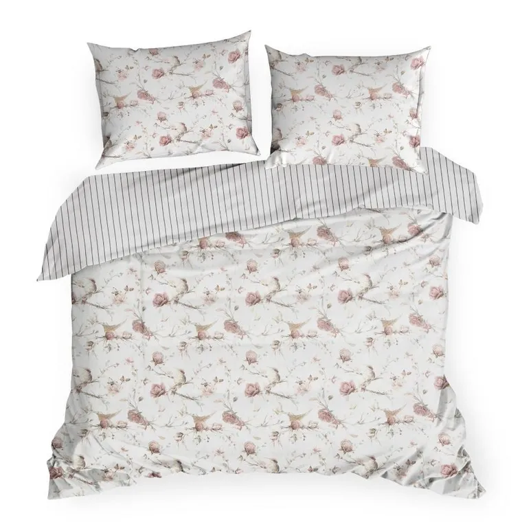 Eurofirany, komplet pościeli satynowej, Raya, 160-200 cm, biały