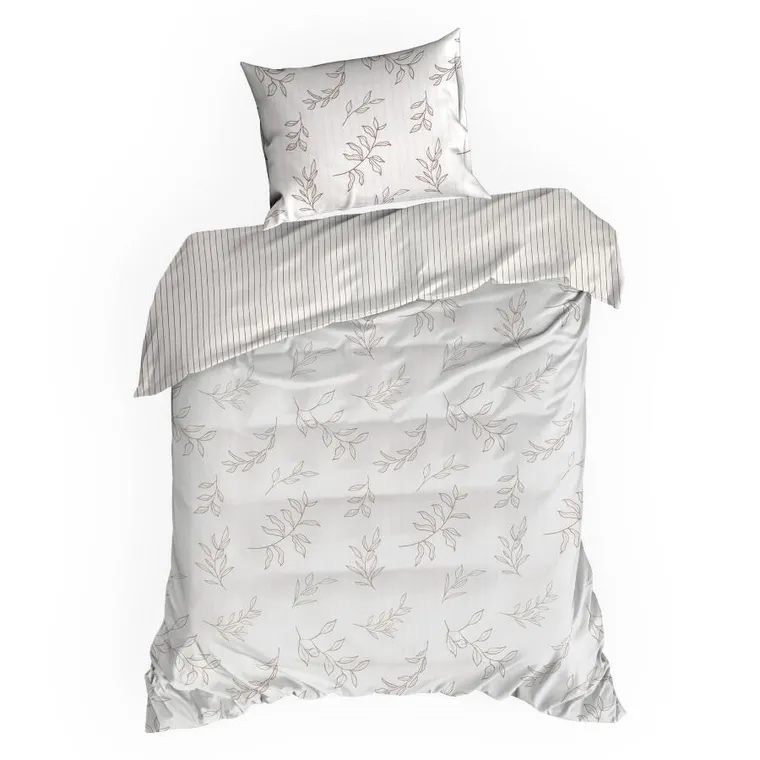 Eurofirany, komplet pościeli satynowej, Raya1, 220-200 cm, biały