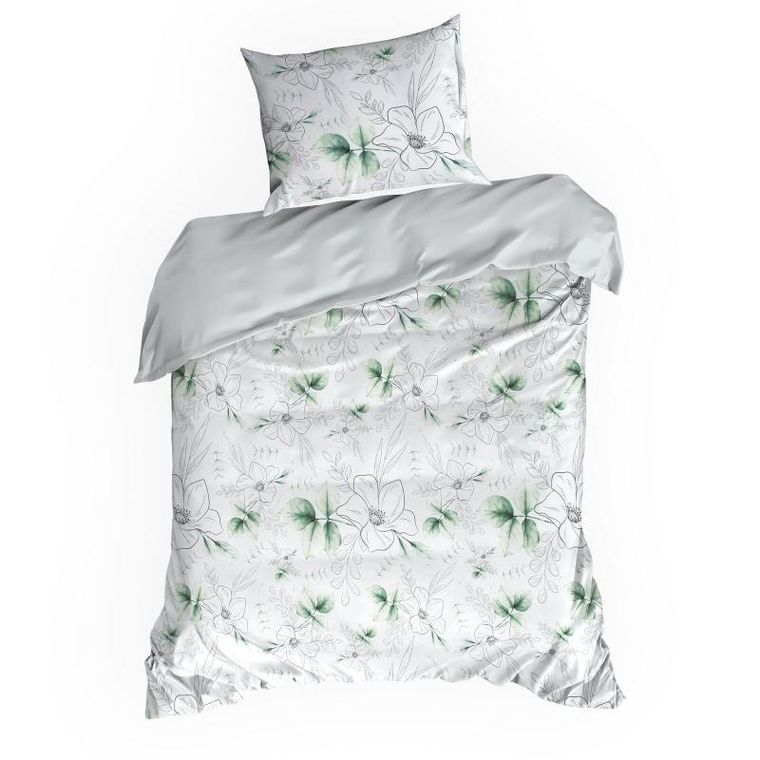 Eurofirany, komplet pościeli satynowej spring, 140-200 cm, biały