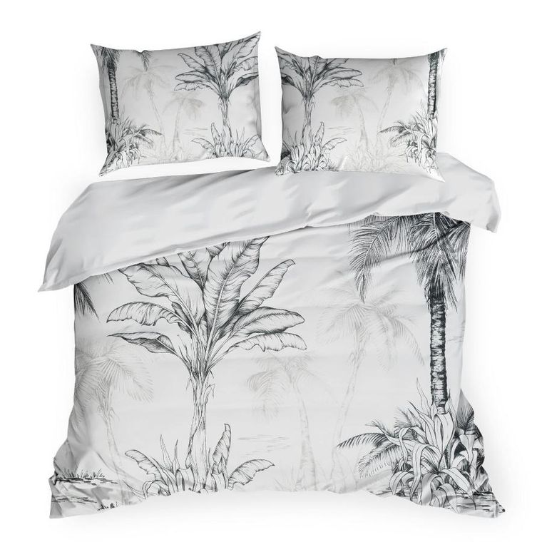 Eurofirany, komplet pościeli satynowej, spring, 140-200 cm, biały