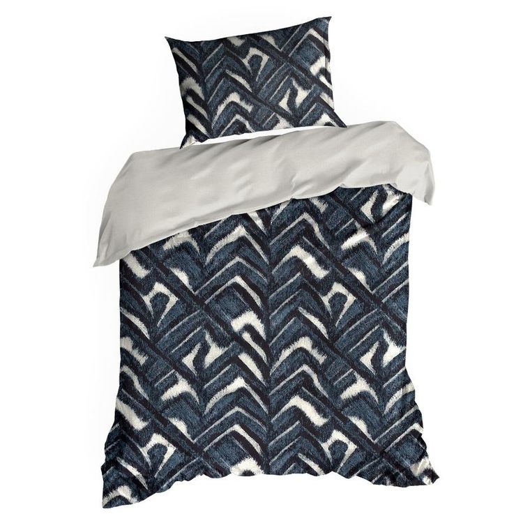 Eurofirany, komplet pościeli satynowej, Spring, 140-200 cm, ciemnogranatowy