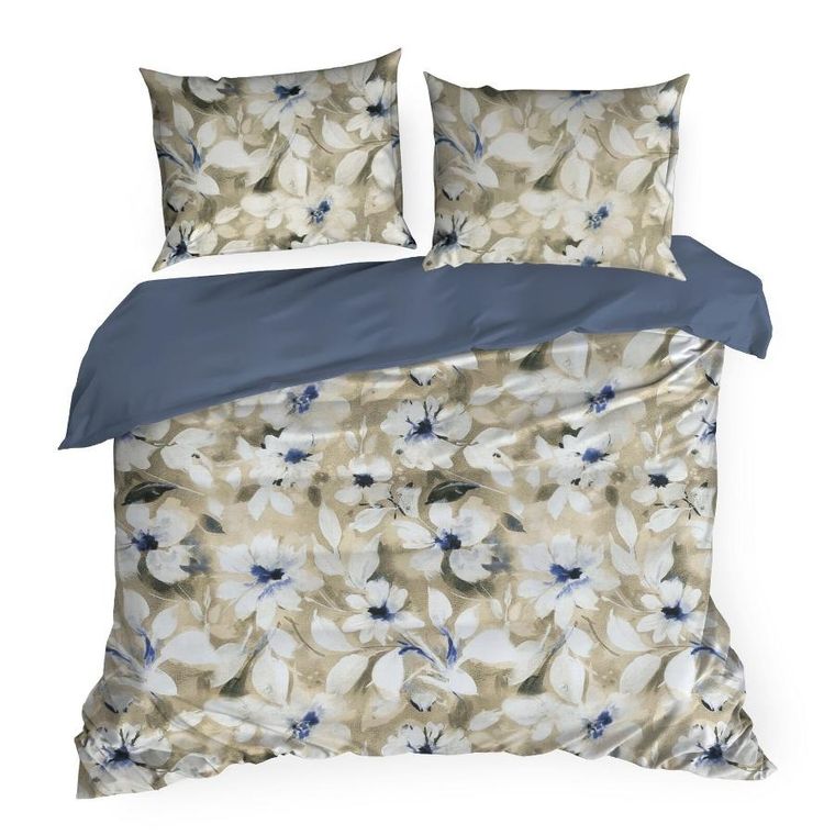 Eurofirany, komplet pościeli satynowej, Spring, 140-200 cm, jasnobeżowy