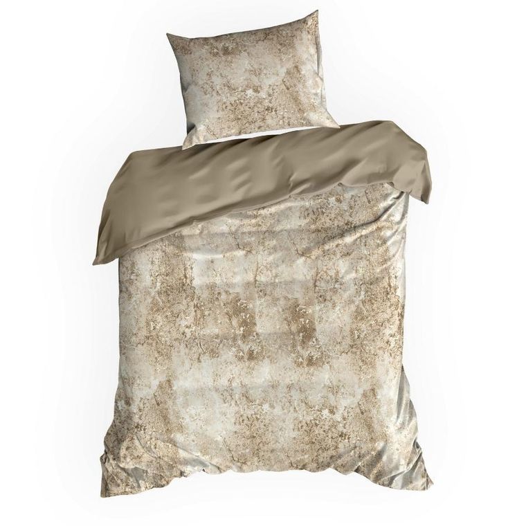 Eurofirany, komplet pościeli satynowej, Spring, 140-200 cm, jasnobrązowy