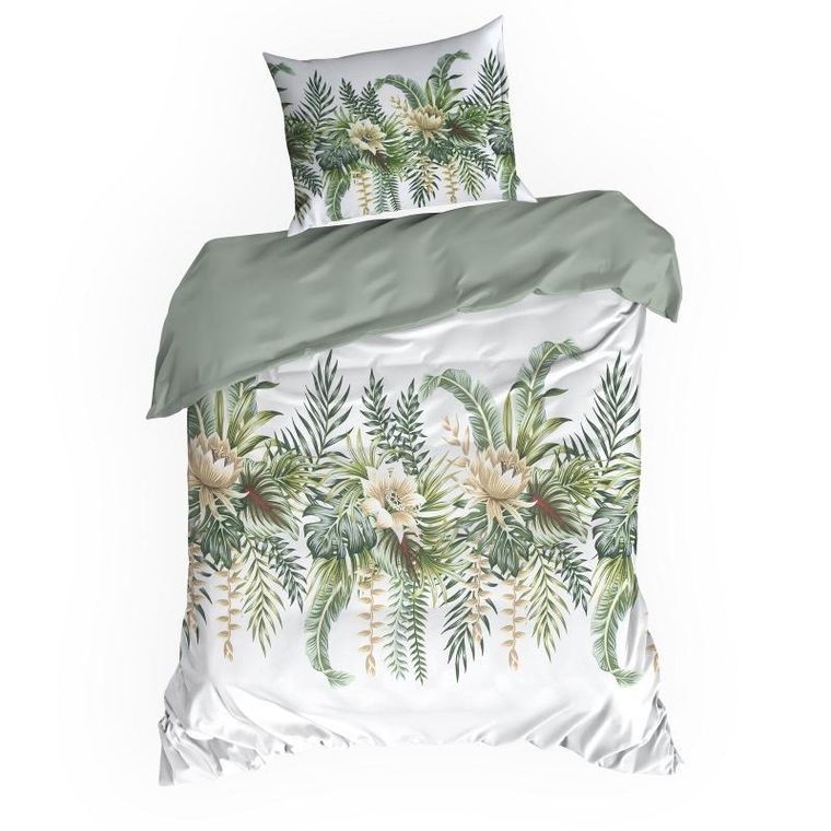 Eurofirany, komplet pościeli satynowej spring, 220-200 cm, biały